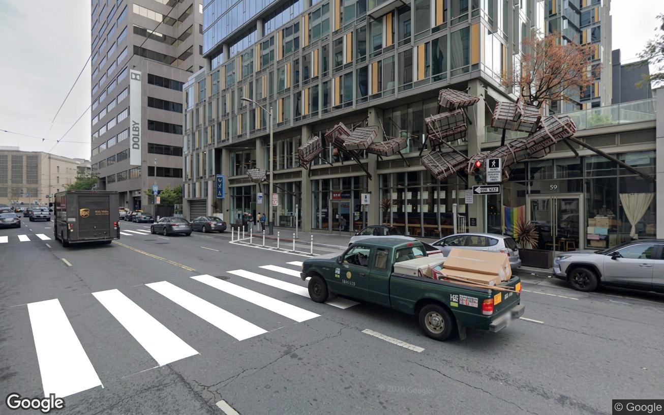 AI visualization of a proposed fix at 9th and Jessie. Not a photograph.