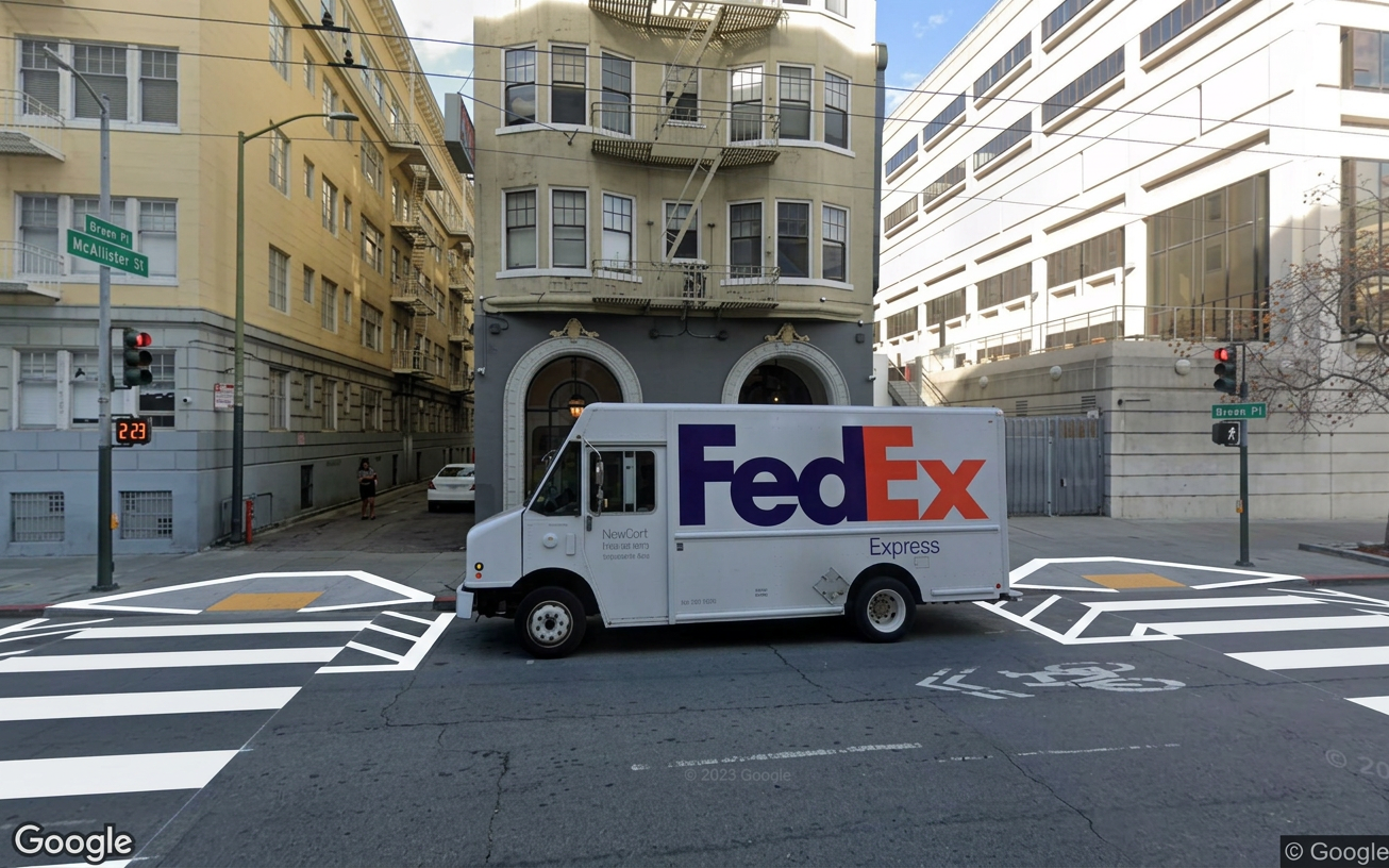 AI visualization of a proposed fix at Breen and Mcallister. Not a photograph.