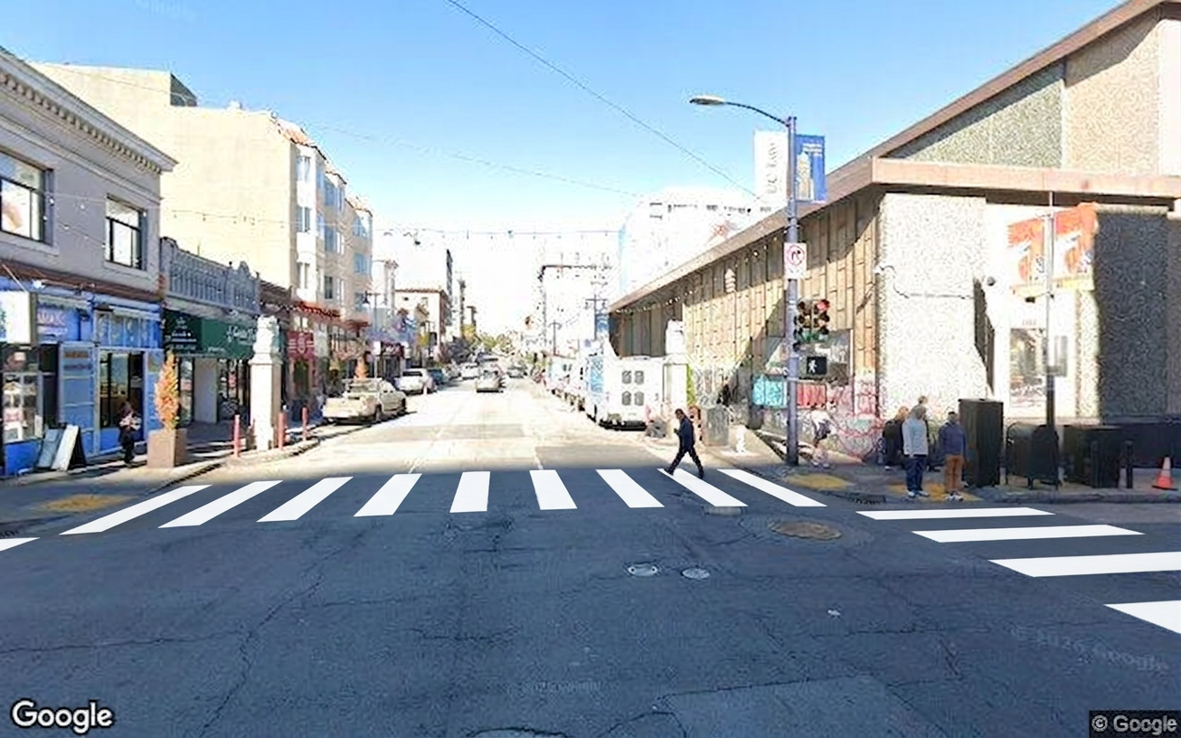 AI visualization of a proposed fix at Eddy and Larkin. Not a photograph.