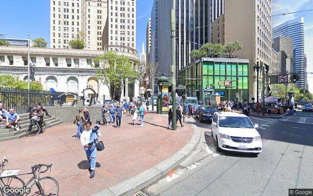 Market and Montgomery today, photographed by Google Street View